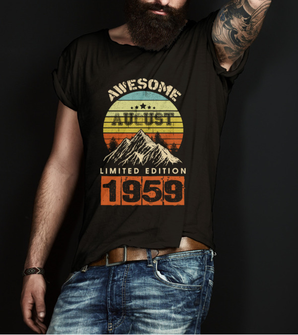 Awesome August 1959 Vintage Mountain Sunset T-Shirt