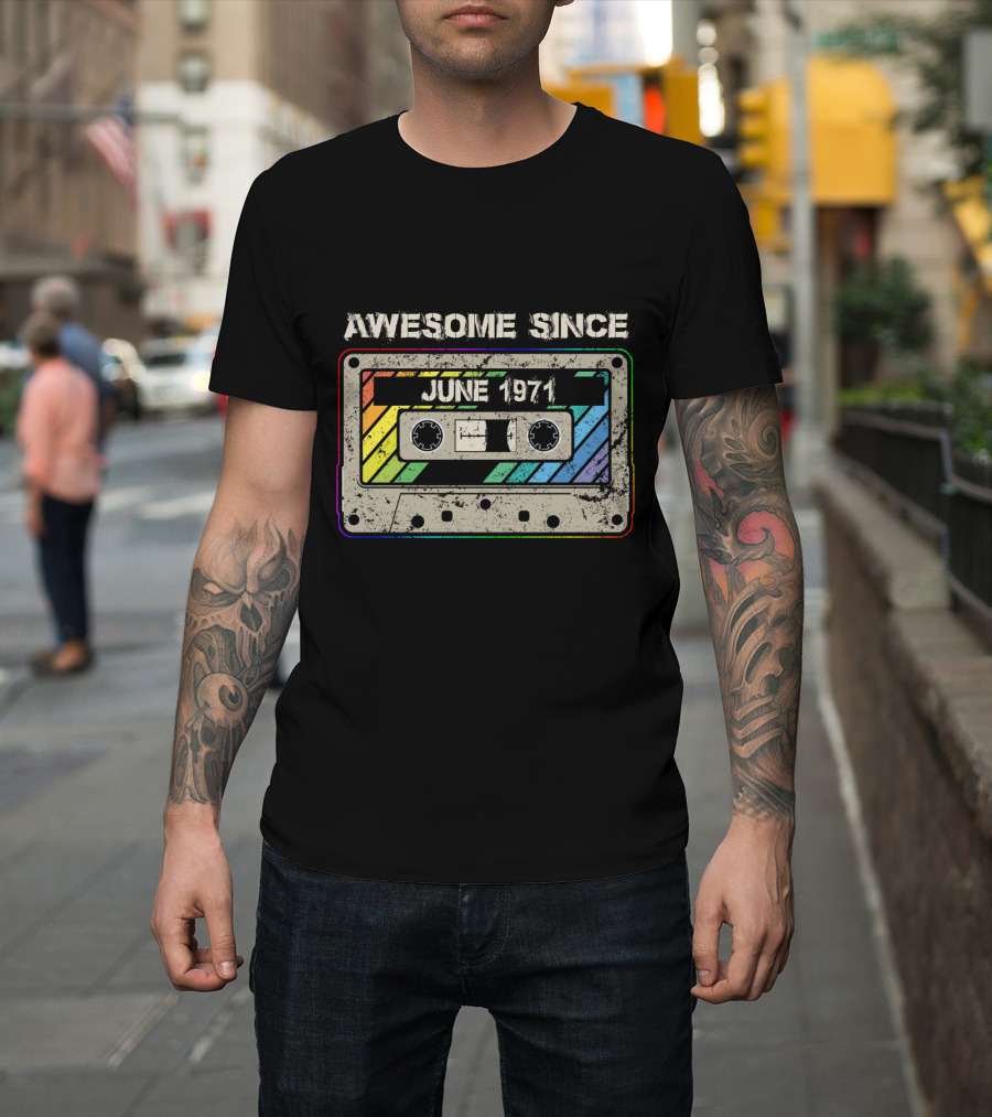 Awesome Since June 1971 Vintage Cassette T-Shirt