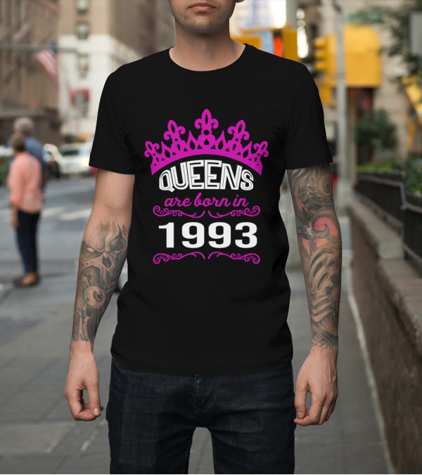Shirt: Queens Born in 1993 Pink Crown T-Shirt Queens Born in 1993 Pink Crown T-Shirt