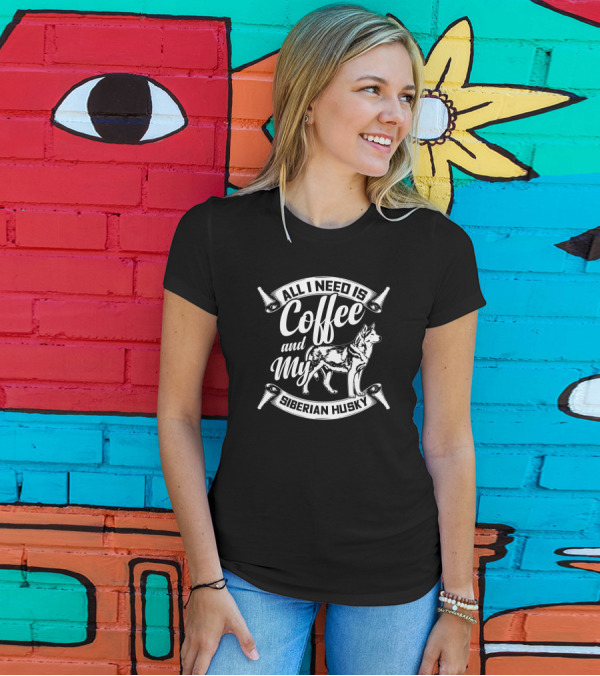Coffee Lover And Siberian Husky Enthusiast Essentials T-Shirt